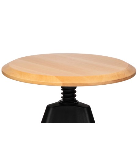 Krzesło barowe regulowane TOM czarne - polipropylen, drewno bukowe