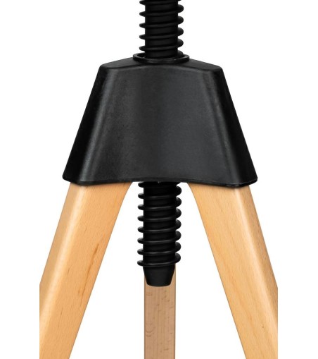 Krzesło barowe regulowane TOM czarne - polipropylen, drewno bukowe