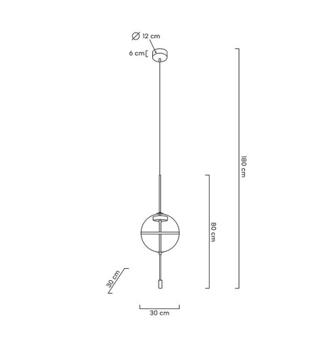 Lampa wisząca CHAPLIN 300 mosiądz  - LED, szkło