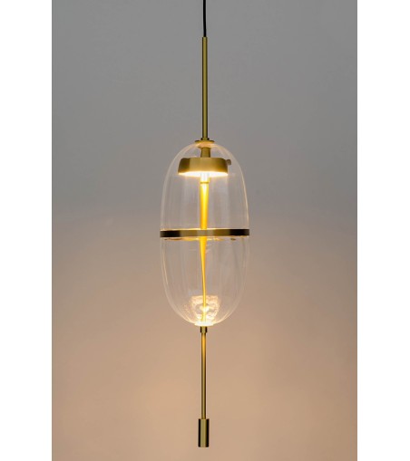 Lampa wisząca CHAPLIN 200 mosiądz - LED, szkło