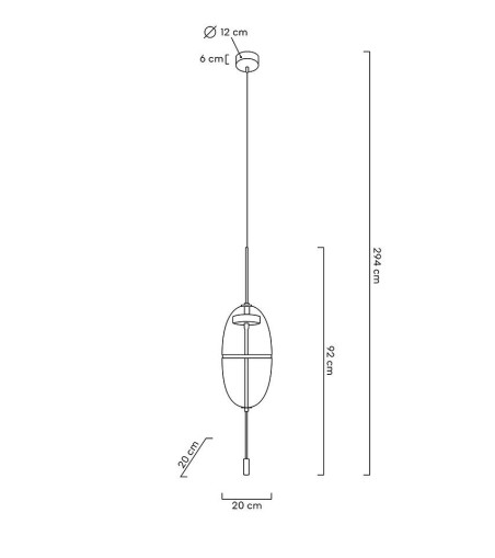 Lampa wisząca CHAPLIN 200 mosiądz - LED, szkło