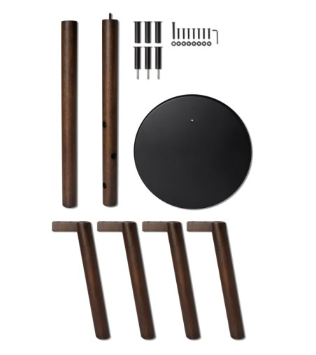 UMBRA wieszak ze stołkiem PILLAR - czarny orzech