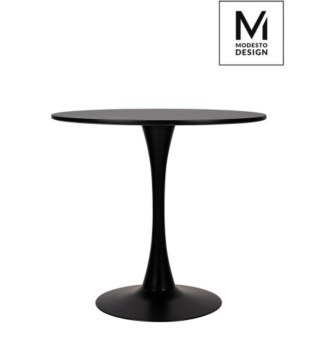 MODESTO stół TULIP FI 80 czarny - MDF, podstawa metalowa