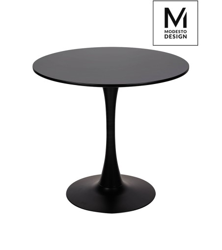 MODESTO stół TULIP FI 80 czarny - MDF, podstawa metalowa