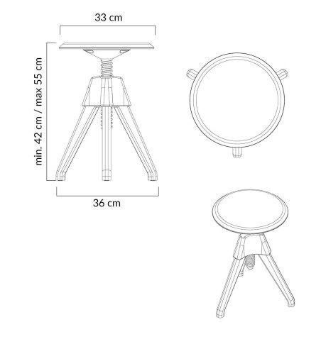 Stołek JERRY czarny - polipropylen, drewno