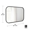 UMBRA lustro prostokątne HUB 61 x 91 cm czarne