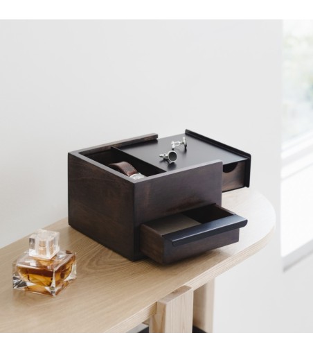 UMBRA pojemnik na biżuterię STOWIT MINI -czarny,orzech