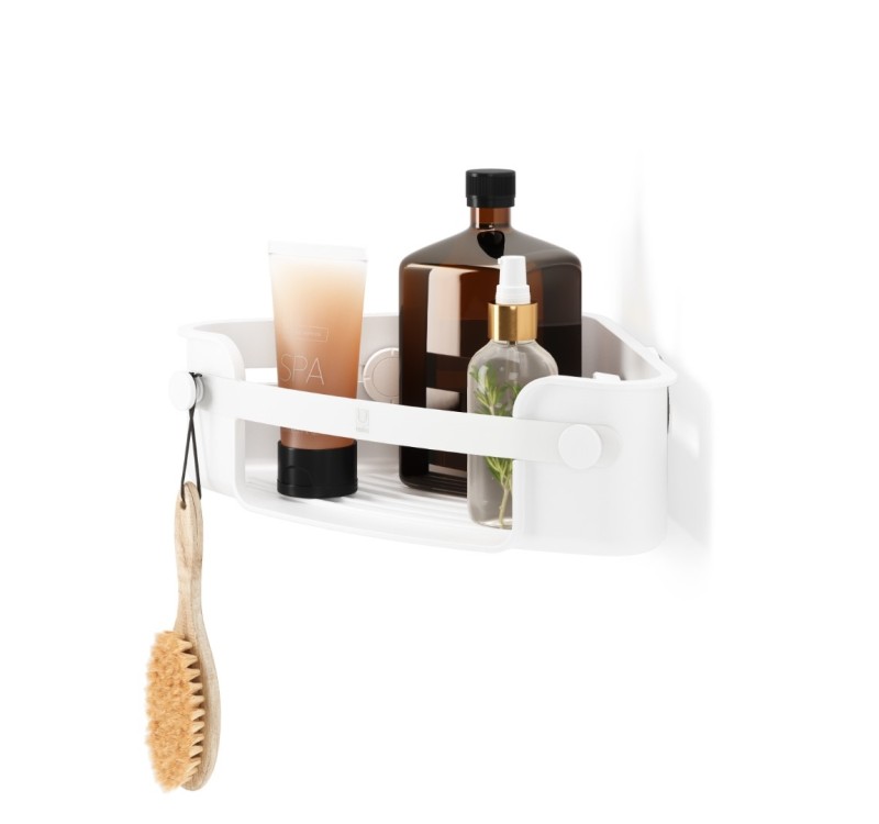 UMBRA półka narożna FLEX ADHESIVE biała