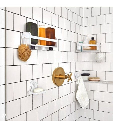 UMBRA półka narożna FLEX ADHESIVE biała