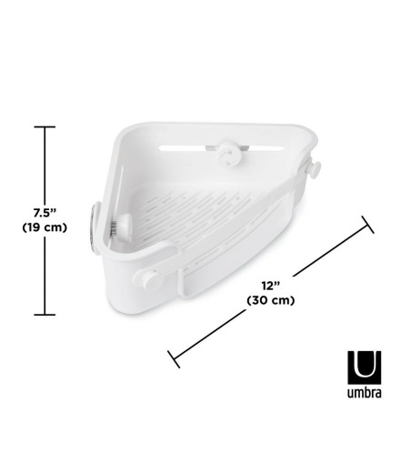 UMBRA półka narożna FLEX ADHESIVE biała