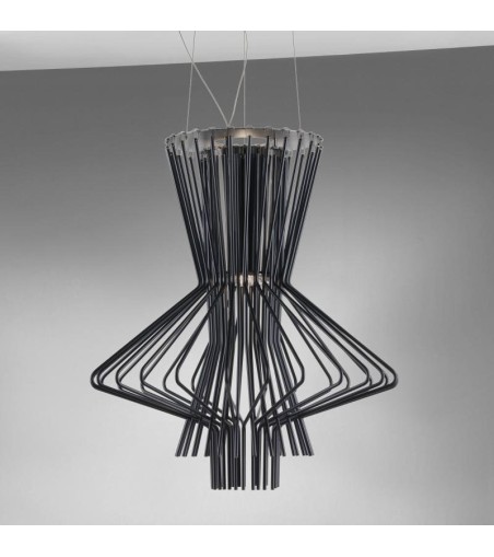 Lampa wisząca STRAW szara - stal węglowa