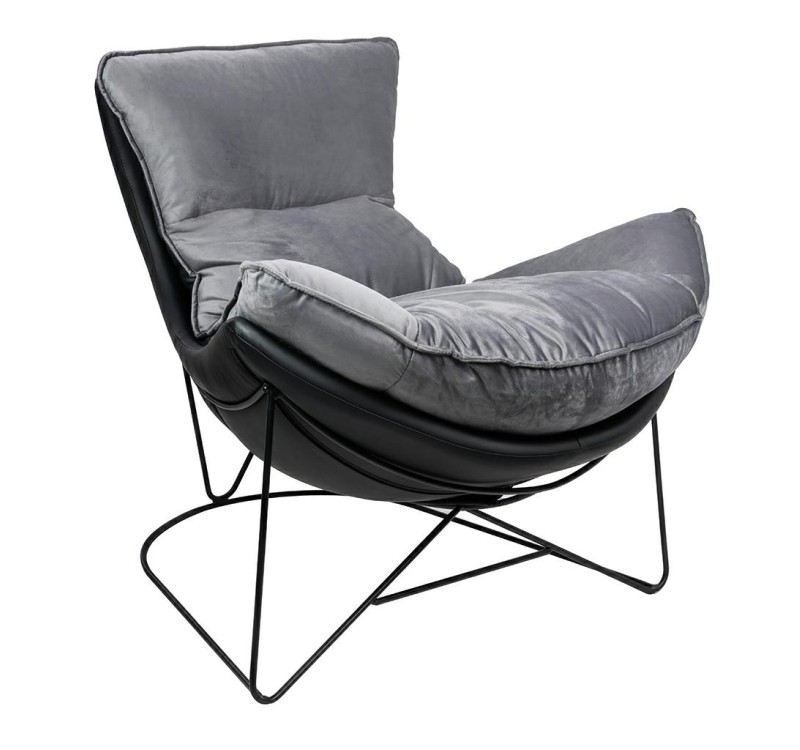 Fotel OTILIA STAND VELVET ciemny  szary welur