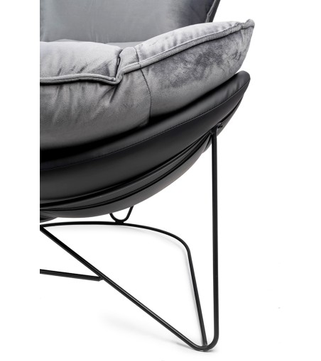 Fotel OTILIA STAND VELVET ciemny  szary welur