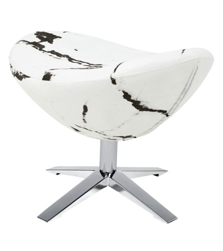 Podnóżek EGG SZEROKI MARBLE - tkanina, podstawa stal