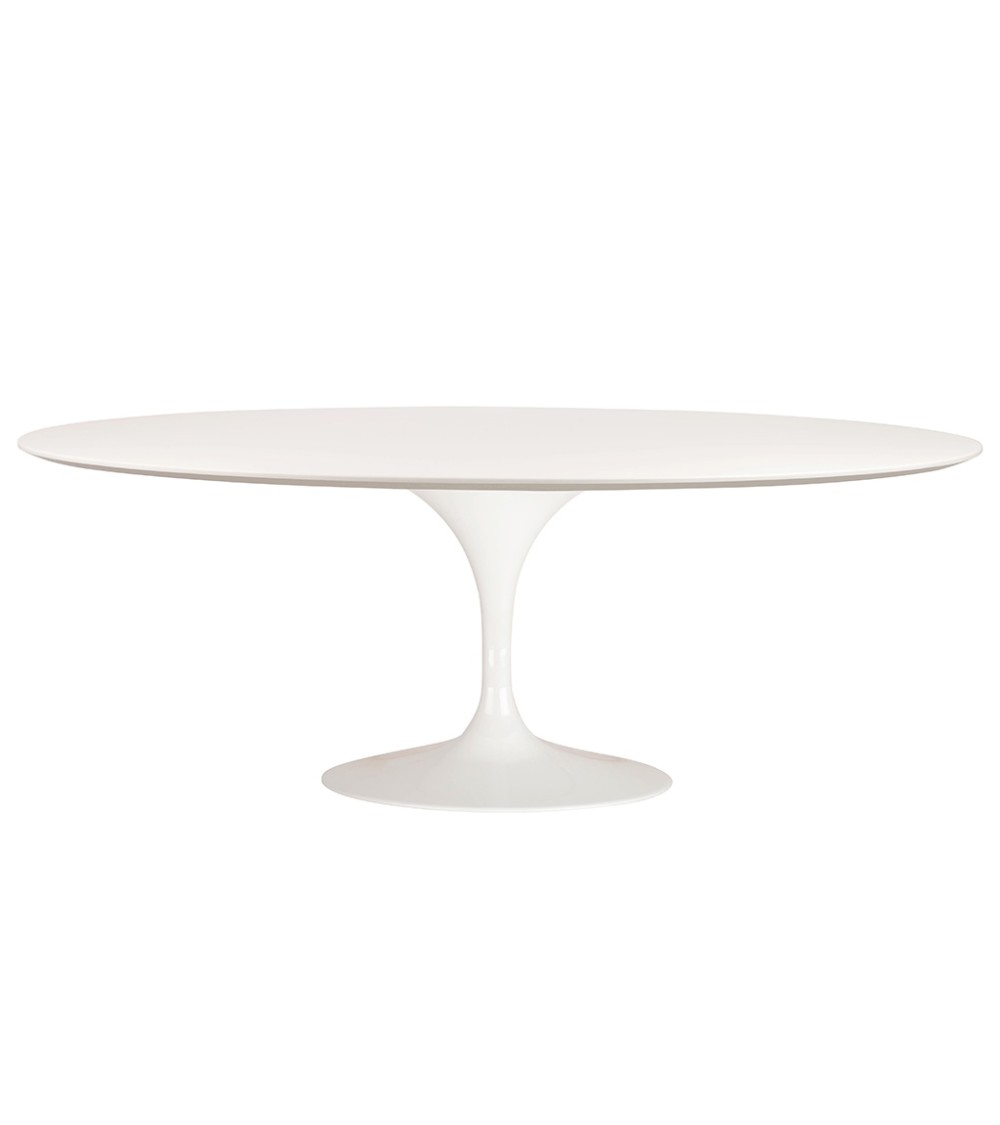 Stół TULIP ELLIPSE biały - blat owalny MDF, metal