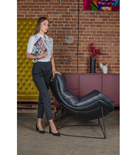 Fotel OTILIA STAND VELVET ciemny  szary welur