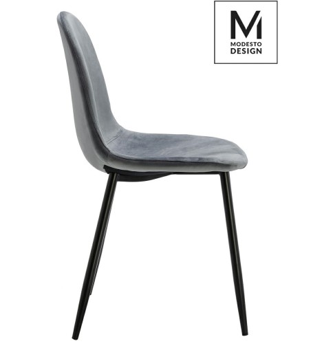 MODESTO krzesło LUCY szare - welur, metal