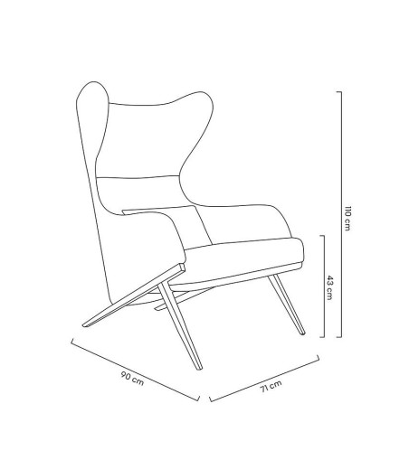 Fotel HAMPTON VELVET czarny, ekoskóra czarna - złota podstawa