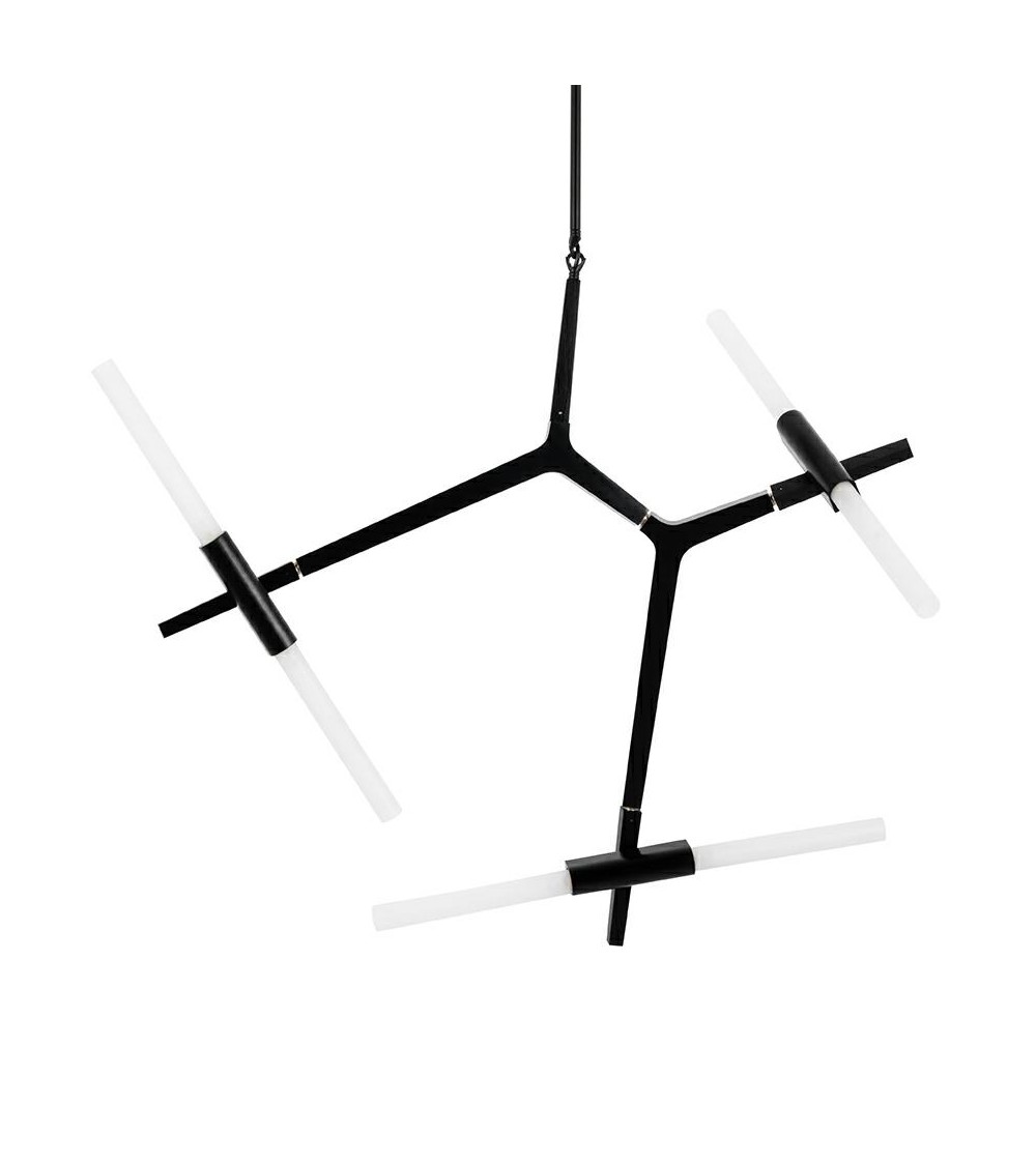 Lampa wisząca CANDELABR 6 czarna - aluminium, szkło