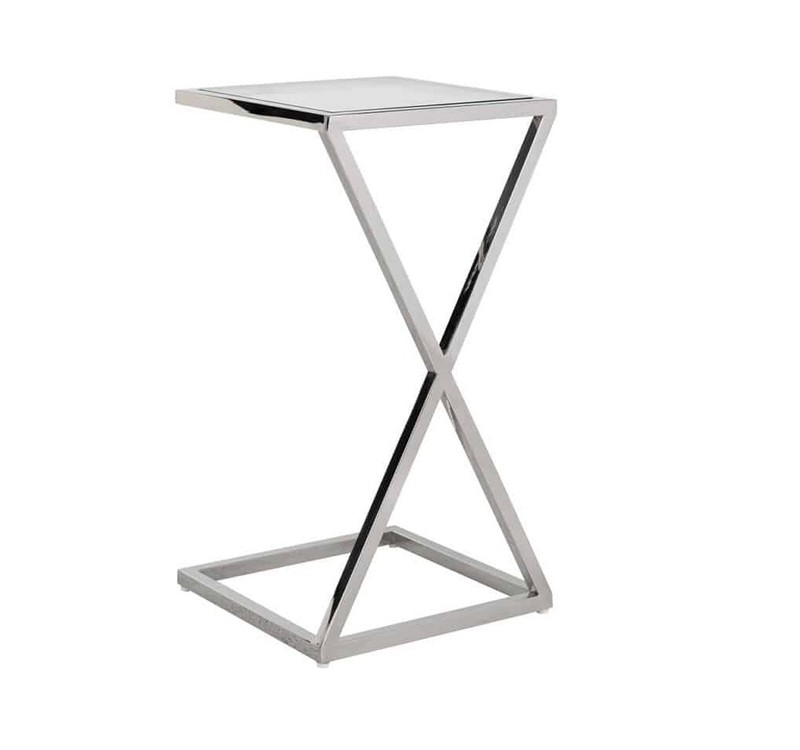 RICHMOND stolik PARAMOUNT - szkło, stal polerowana