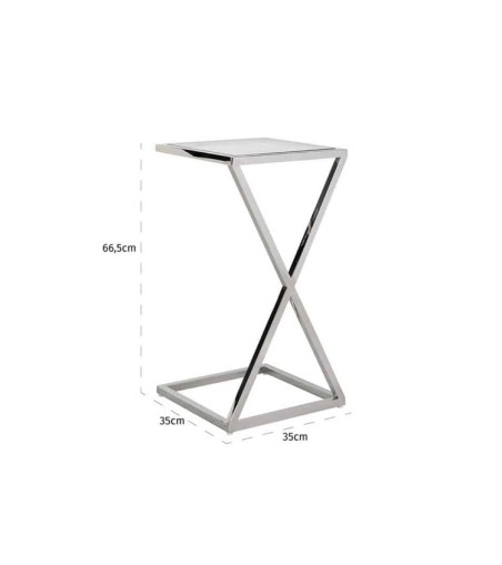 RICHMOND stolik PARAMOUNT - szkło, stal polerowana