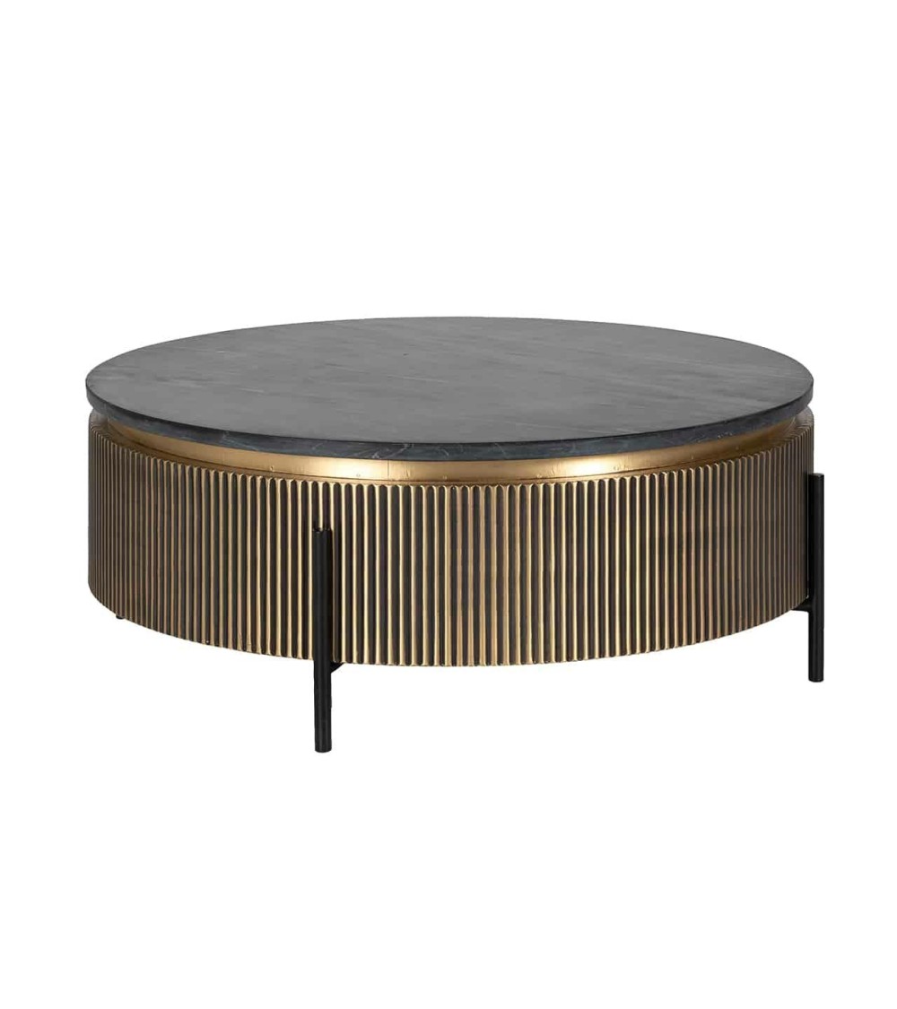 RICHMOND stolik kawowy IRONVILLE 90 czarny marmur