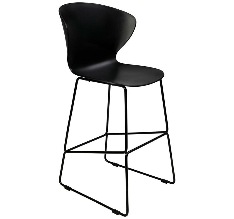 Krzesło barowe ALI czarny - polipropylen, metal