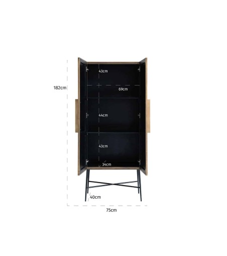 RICHMOND komoda IRONVILLE 180 cm - MDF, sklejka brzozowa, metal