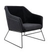Fotel EMMA VELVET czarny welur - podstawa czarna