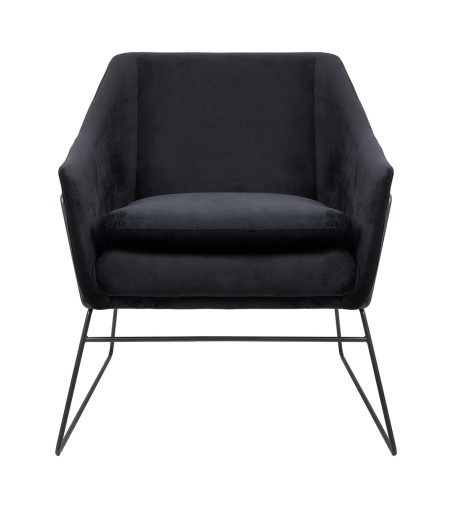 Fotel EMMA VELVET czarny welur - podstawa czarna