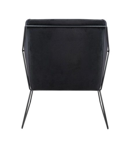 Fotel EMMA VELVET czarny welur - podstawa czarna