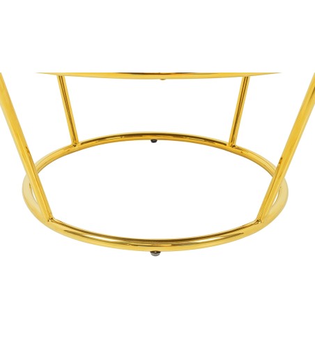 Fotel GABBIA STAND złoty z podnóżkiem