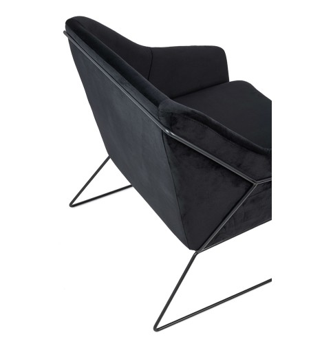 Fotel EMMA VELVET czarny welur - podstawa czarna
