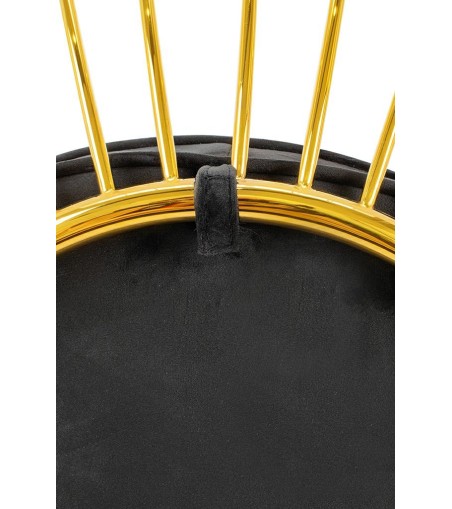 Fotel GABBIA STAND złoty z podnóżkiem