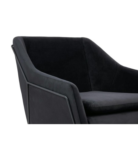 Fotel EMMA VELVET czarny welur - podstawa czarna