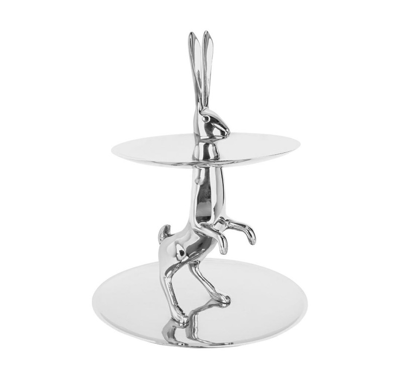 KARE patera / etażerka BUNNY srebrna