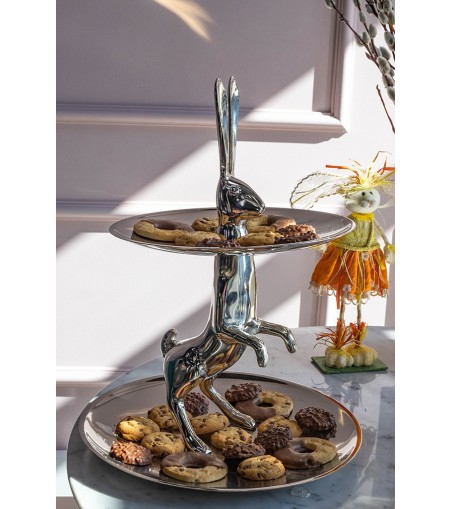 KARE patera / etażerka BUNNY srebrna