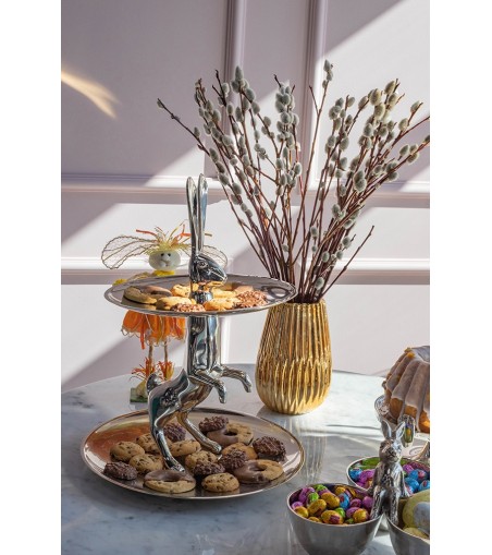 KARE patera / etażerka BUNNY srebrna