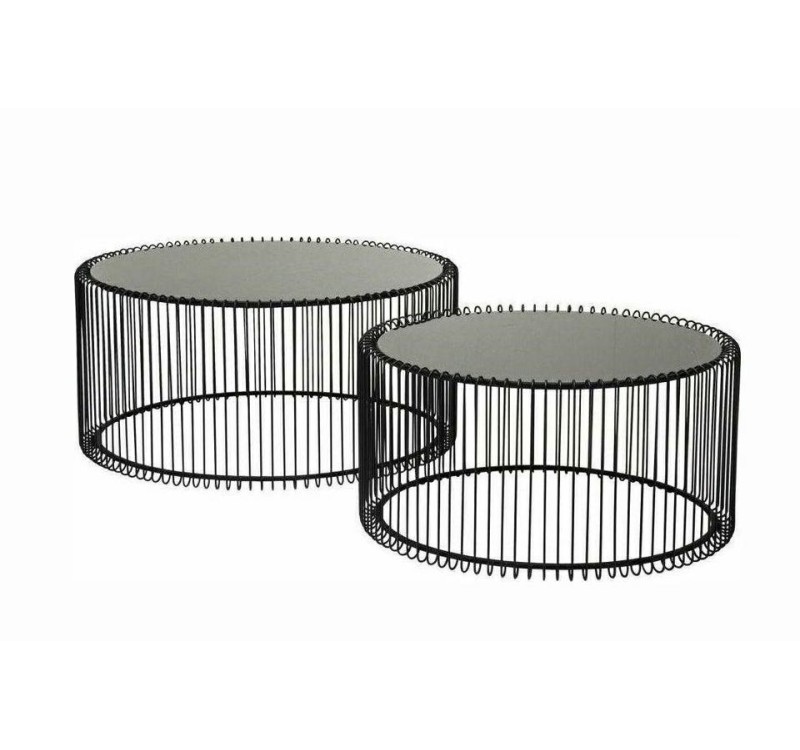 KARE zestaw stolików kawowych WIRE czarny