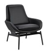 Fotel LAZY czarny ekoskóra - podstawa czarna