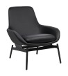 Fotel LAZY czarny ekoskóra - podstawa czarna