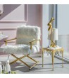 KARE fotel MR. FLUFFY biały / złoty