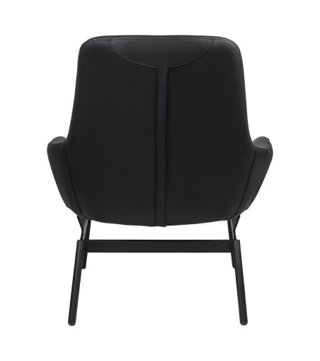 Fotel LAZY czarny ekoskóra - podstawa czarna