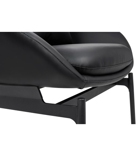 Fotel LAZY czarny ekoskóra - podstawa czarna