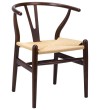 Krzesło WISHBONE ciemny brąz - drewno bukowe, naturalne włókno