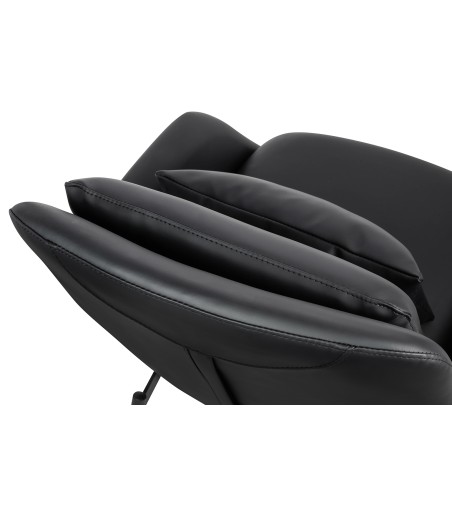 Fotel LAZY czarny ekoskóra - podstawa czarna
