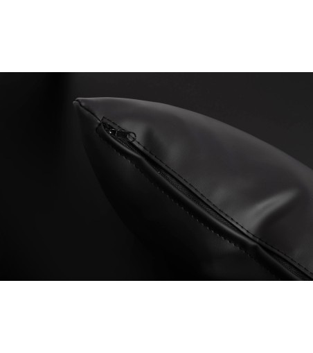 Fotel LAZY czarny ekoskóra - podstawa czarna