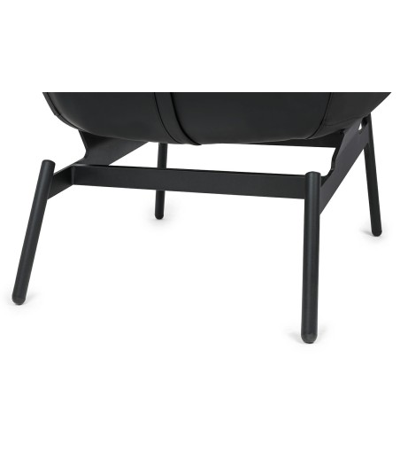 Fotel LAZY czarny ekoskóra - podstawa czarna