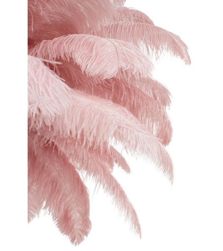 Lampa podłogowa TIFFANY 175 różowa mosiądz / naturalne pióra