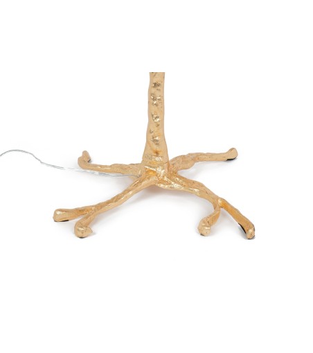 Lampa podłogowa TIFFANY 175 czarna  mosiądz / naturalne pióra